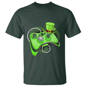 Irish Video Game Controller St Patrick Day Gamer T Shirt TS10 Dark Forest Green Print Your Wear