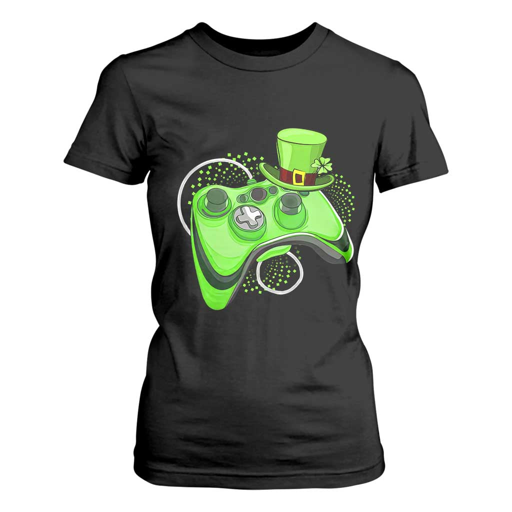 Irish Video Game Controller St Patrick Day Gamer T Shirt For Women TS10 Black Print Your Wear