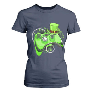 Irish Video Game Controller St Patrick Day Gamer T Shirt For Women TS10 Navy Print Your Wear