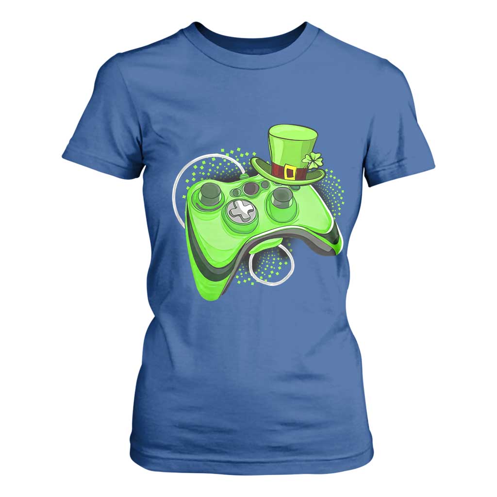 Irish Video Game Controller St Patrick Day Gamer T Shirt For Women TS10 Royal Blue Print Your Wear