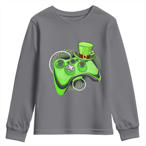 Irish Video Game Controller St Patrick Day Gamer Youth Sweatshirt TS10 Charcoal Print Your Wear