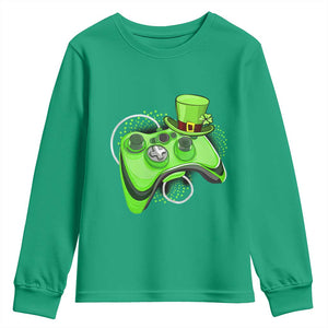 Irish Video Game Controller St Patrick Day Gamer Youth Sweatshirt TS10 Irish Green Print Your Wear