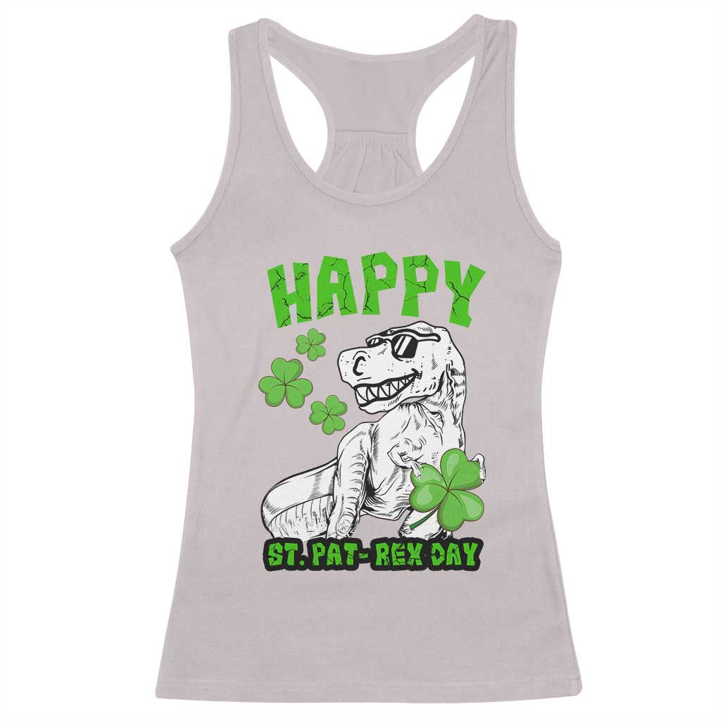 Dinosaur St Patricks Day Racerback Tank Top Irish Boy School Toddler TS10 Ice Gray Print Your Wear