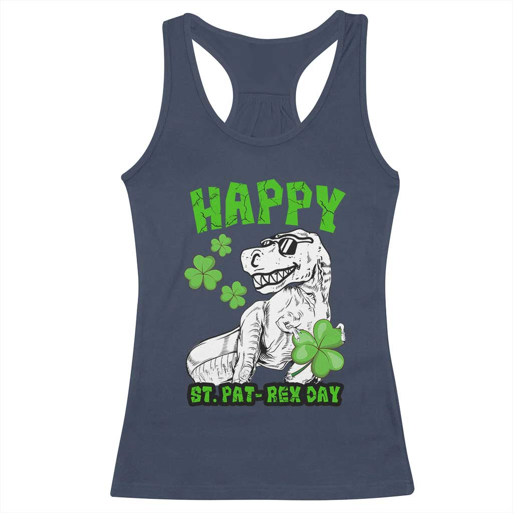 Dinosaur St Patricks Day Racerback Tank Top Irish Boy School Toddler TS10 Navy Print Your Wear