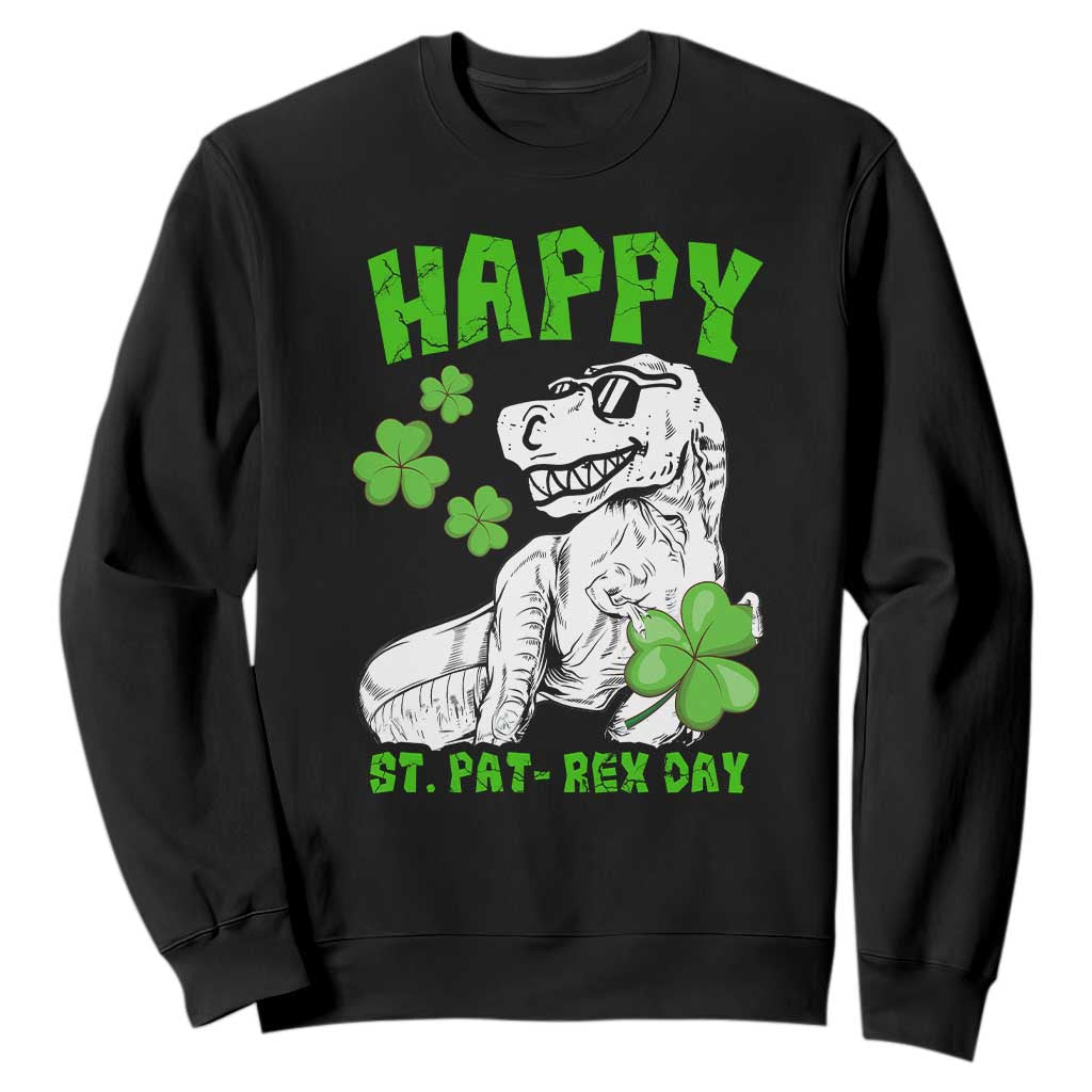 Dinosaur St Patricks Day Sweatshirt Irish Boy School Toddler TS10 Black Print Your Wear