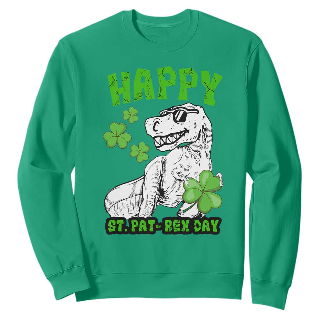 Dinosaur St Patricks Day Sweatshirt Irish Boy School Toddler TS10 Irish Green Print Your Wear