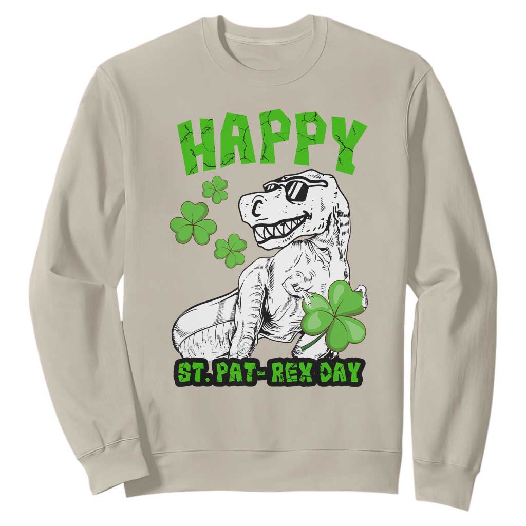 Dinosaur St Patricks Day Sweatshirt Irish Boy School Toddler TS10 Sand Print Your Wear