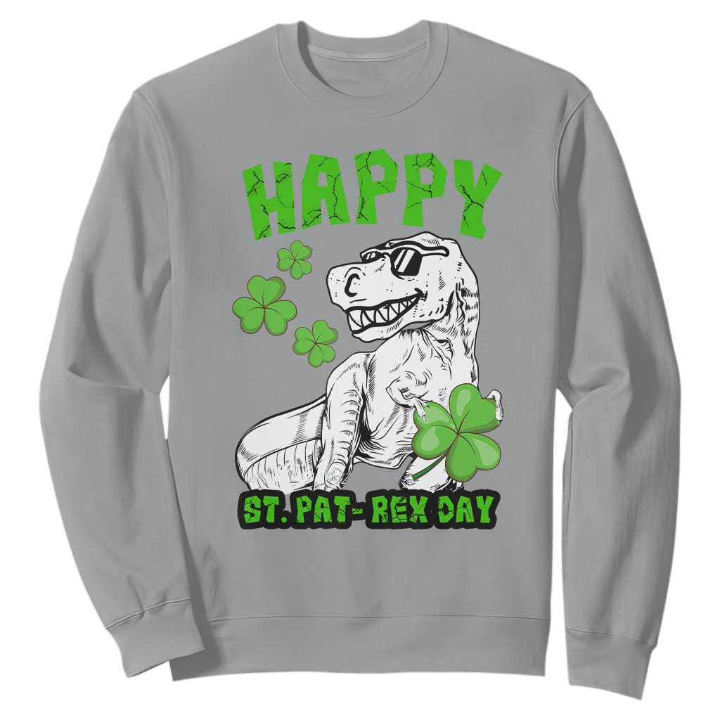 Dinosaur St Patricks Day Sweatshirt Irish Boy School Toddler TS10 Sport Gray Print Your Wear