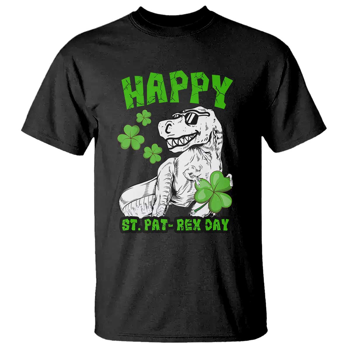 Dinosaur St Patricks Day T Shirt Irish Boy School Toddler TS10 Black Print Your Wear