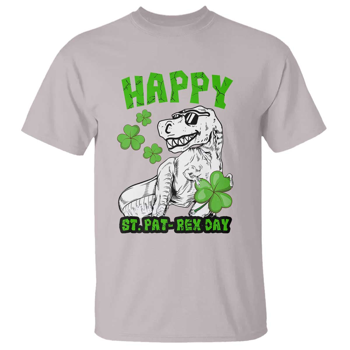 Dinosaur St Patricks Day T Shirt Irish Boy School Toddler TS10 Ice Gray Print Your Wear