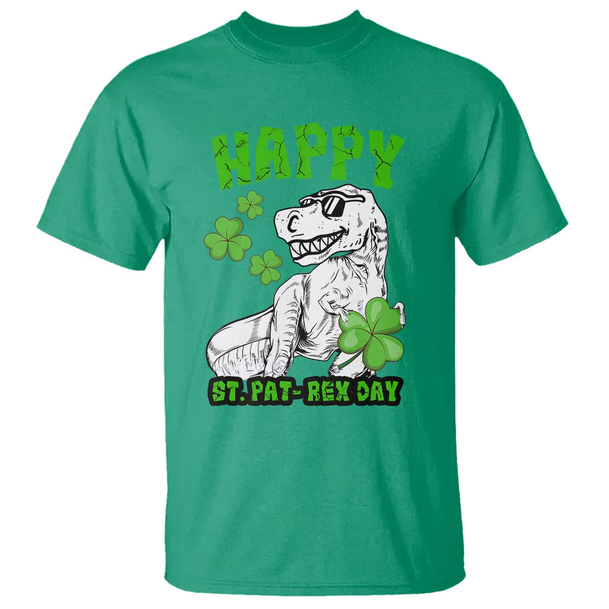 Dinosaur St Patricks Day T Shirt Irish Boy School Toddler TS10 Irish Green Print Your Wear