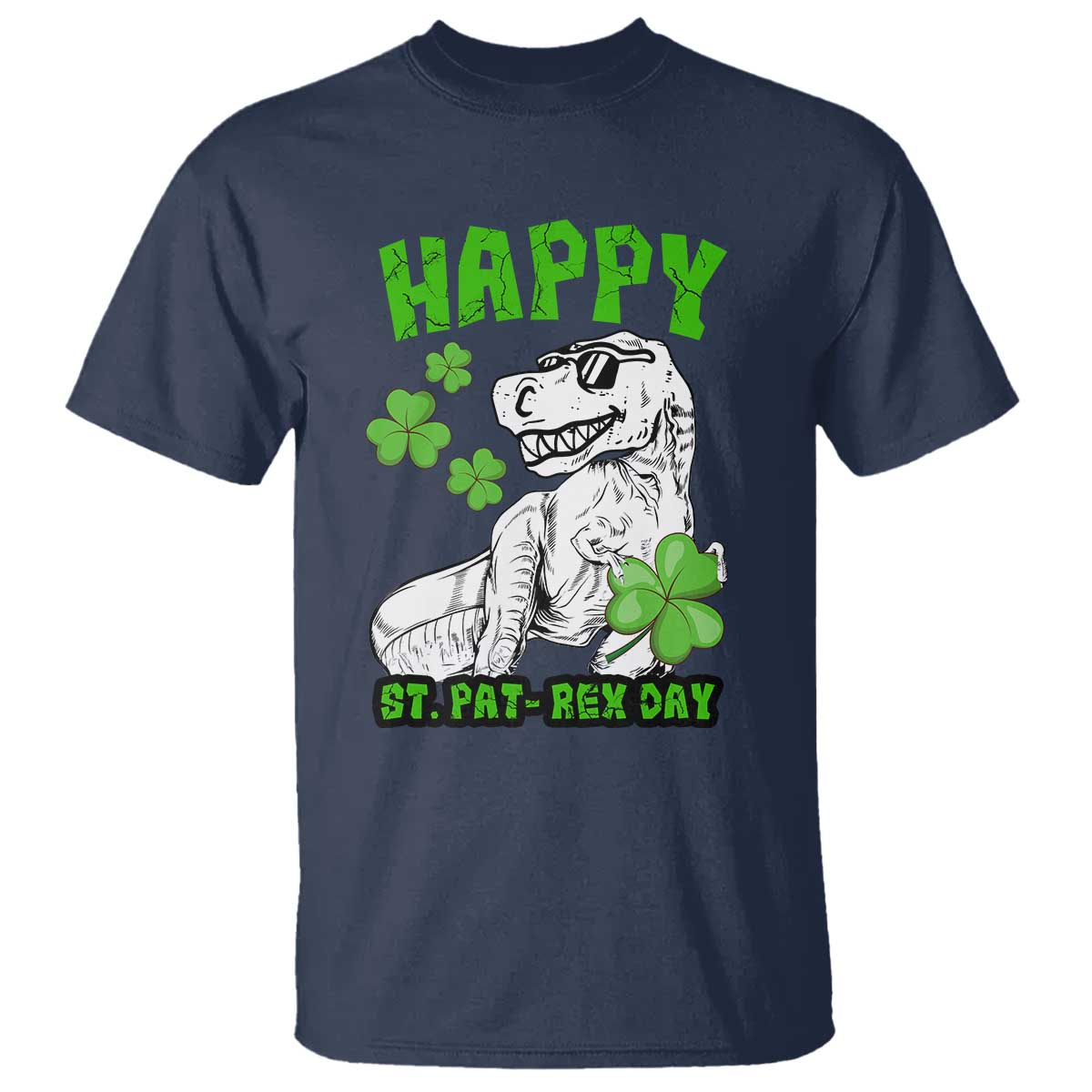 Dinosaur St Patricks Day T Shirt Irish Boy School Toddler TS10 Navy Print Your Wear