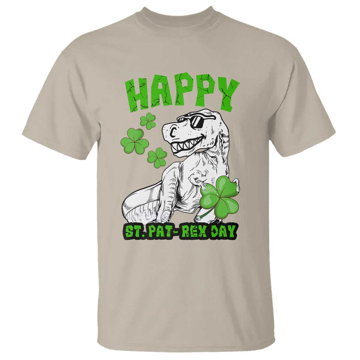 Dinosaur St Patricks Day T Shirt Irish Boy School Toddler TS10 Sand Print Your Wear