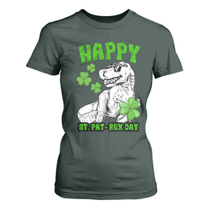 Dinosaur St Patricks Day T Shirt For Women Irish Boy School Toddler TS10 Dark Forest Green Print Your Wear