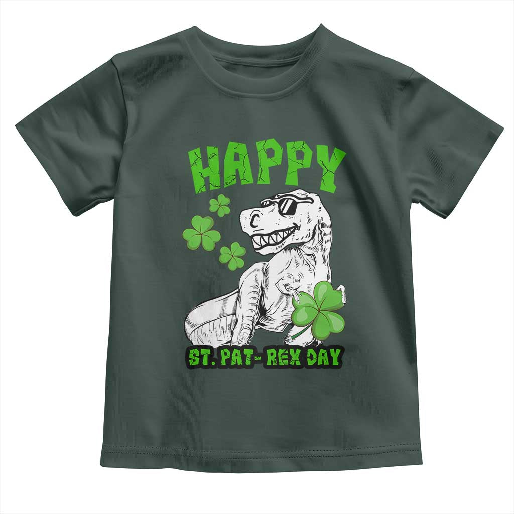 Dinosaur St Patricks Day Toddler T Shirt Irish Boy School Toddler TS10 Dark Forest Green Print Your Wear