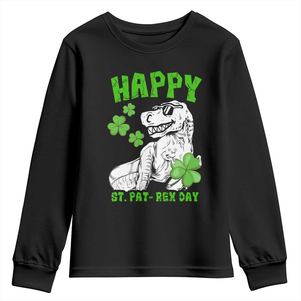 Dinosaur St Patricks Day Youth Sweatshirt Irish Boy School Toddler TS10 Black Print Your Wear