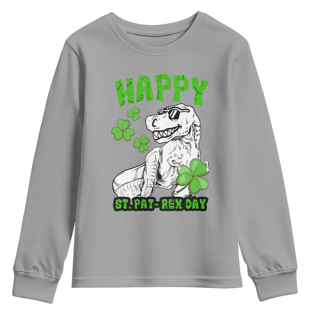 Dinosaur St Patricks Day Youth Sweatshirt Irish Boy School Toddler TS10 Sport Gray Print Your Wear