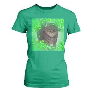 Funny Cat Meme St Patricks Day T Shirt For Women Lucky Shamrock Goofy Ahh Cat TS10 Irish Green Print Your Wear