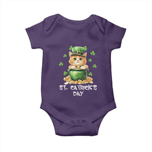 St. Patrick's Day Irish Cat Baby Onesie Kitty Saint Pattys Lucky Shamrocks TS10 Purple Print Your Wear