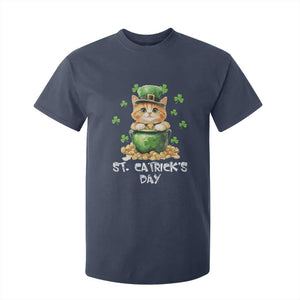 St. Patrick's Day Irish Cat T Shirt For Kid Kitty Saint Pattys Lucky Shamrocks TS10 Navy Print Your Wear