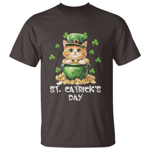 St. Patrick's Day Irish Cat T Shirt Kitty Saint Pattys Lucky Shamrocks TS10 Dark Chocolate Print Your Wear