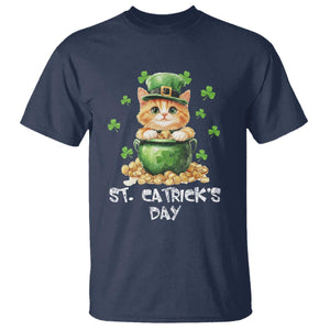St. Patrick's Day Irish Cat T Shirt Kitty Saint Pattys Lucky Shamrocks TS10 Navy Print Your Wear