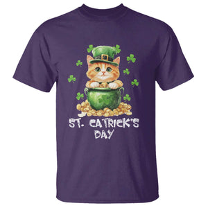 St. Patrick's Day Irish Cat T Shirt Kitty Saint Pattys Lucky Shamrocks TS10 Purple Print Your Wear