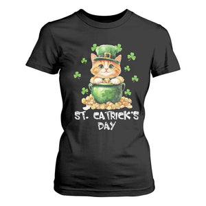 St. Patrick's Day Irish Cat T Shirt For Women Kitty Saint Pattys Lucky Shamrocks TS10 Black Print Your Wear