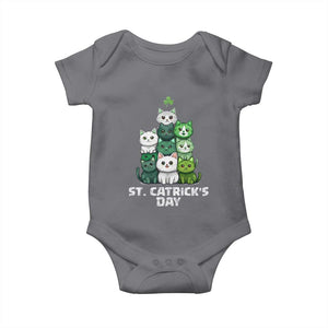 St. Patrick's Day Irish Cat Baby Onesie Cute Cats Saint Pattys TS10 Charcoal Print Your Wear