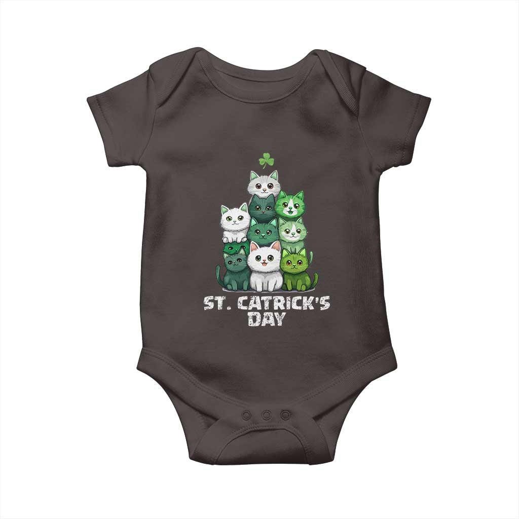 St. Patrick's Day Irish Cat Baby Onesie Cute Cats Saint Pattys TS10 Dark Chocolate Print Your Wear