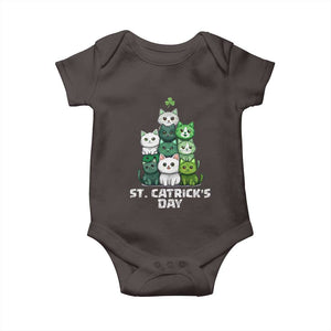 St. Patrick's Day Irish Cat Baby Onesie Cute Cats Saint Pattys TS10 Dark Chocolate Print Your Wear