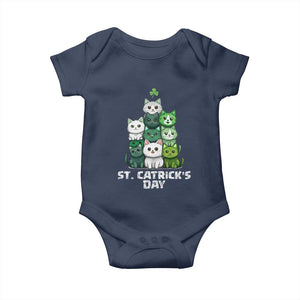 St. Patrick's Day Irish Cat Baby Onesie Cute Cats Saint Pattys TS10 Navy Print Your Wear