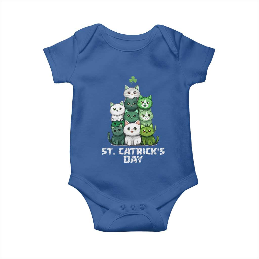 St. Patrick's Day Irish Cat Baby Onesie Cute Cats Saint Pattys TS10 Royal Blue Print Your Wear