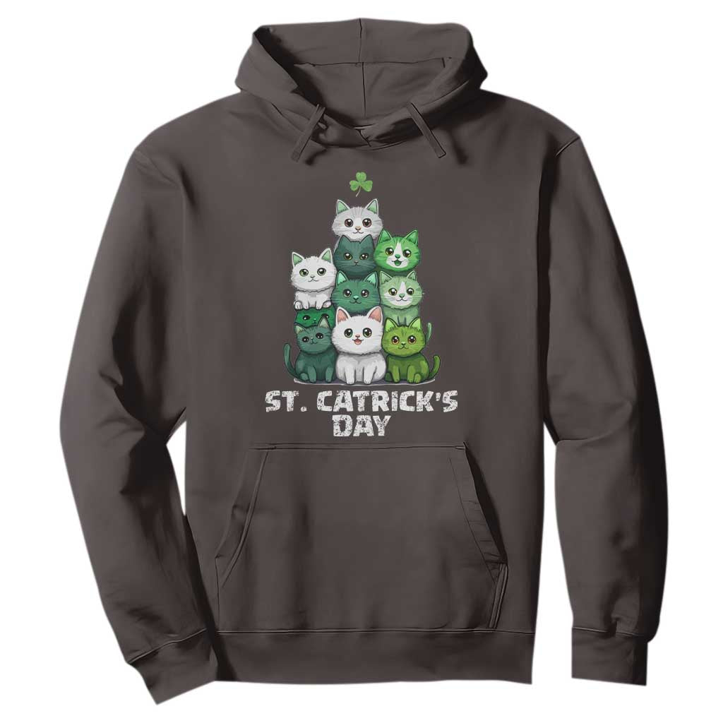 St. Patrick's Day Irish Cat Hoodie Cute Cats Saint Pattys TS10 Dark Chocolate Print Your Wear