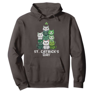 St. Patrick's Day Irish Cat Hoodie Cute Cats Saint Pattys TS10 Dark Chocolate Print Your Wear