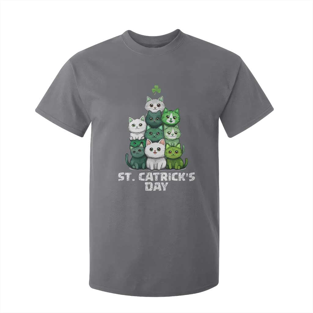 St. Patrick's Day Irish Cat T Shirt For Kid Cute Cats Saint Pattys TS10 Charcoal Print Your Wear