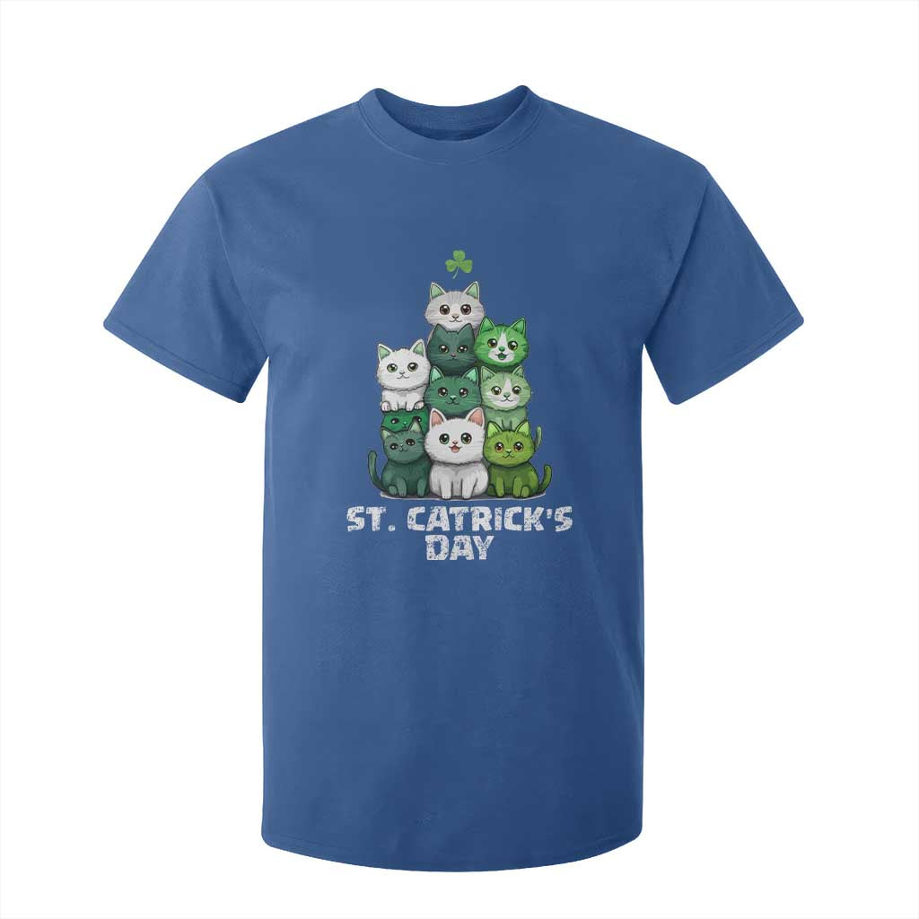 St. Patrick's Day Irish Cat T Shirt For Kid Cute Cats Saint Pattys TS10 Royal Blue Print Your Wear