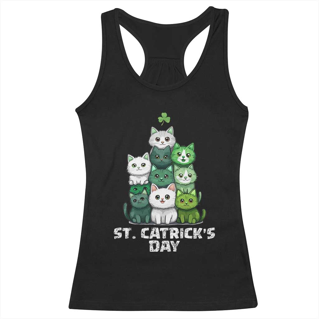 St. Patrick's Day Irish Cat Racerback Tank Top Cute Cats Saint Pattys TS10 Black Print Your Wear