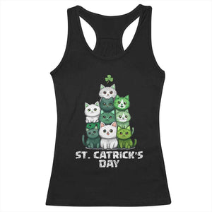 St. Patrick's Day Irish Cat Racerback Tank Top Cute Cats Saint Pattys TS10 Black Print Your Wear