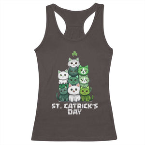 St. Patrick's Day Irish Cat Racerback Tank Top Cute Cats Saint Pattys TS10 Dark Chocolate Print Your Wear