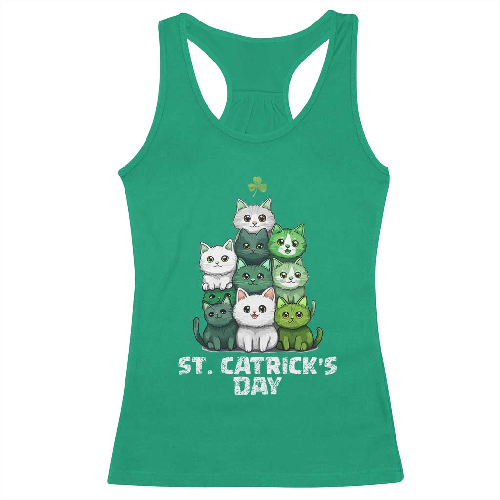 St. Patrick's Day Irish Cat Racerback Tank Top Cute Cats Saint Pattys TS10 Irish Green Print Your Wear