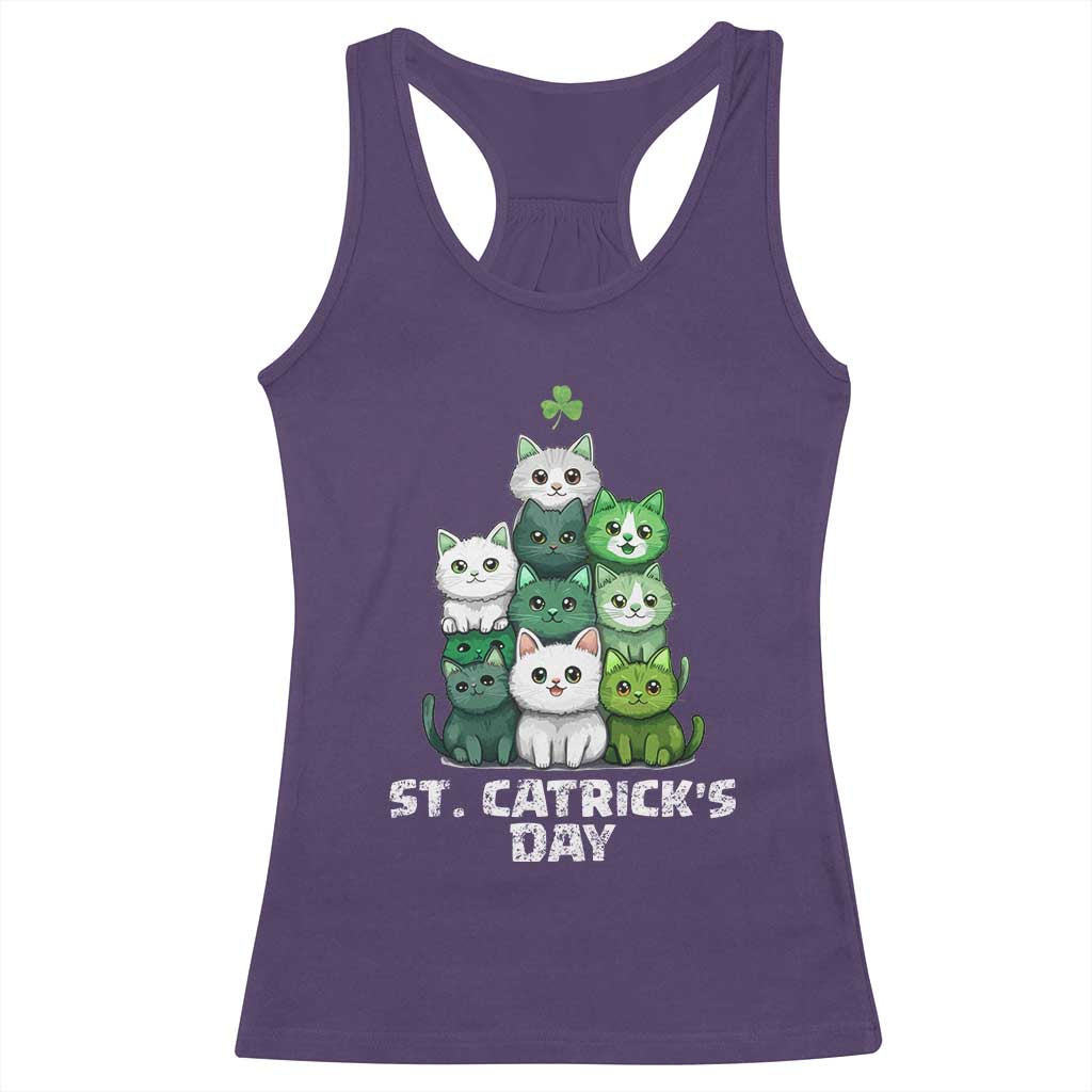 St. Patrick's Day Irish Cat Racerback Tank Top Cute Cats Saint Pattys TS10 Purple Print Your Wear