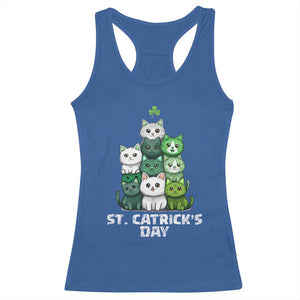 St. Patrick's Day Irish Cat Racerback Tank Top Cute Cats Saint Pattys TS10 Royal Blue Print Your Wear