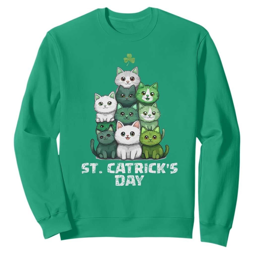 St. Patrick's Day Irish Cat Sweatshirt Cute Cats Saint Pattys TS10 Irish Green Print Your Wear