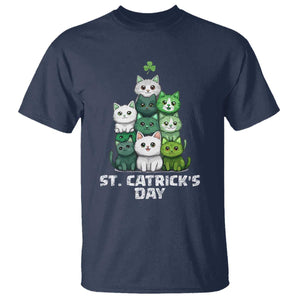 St. Patrick's Day Irish Cat T Shirt Cute Cats Saint Pattys TS10 Navy Print Your Wear