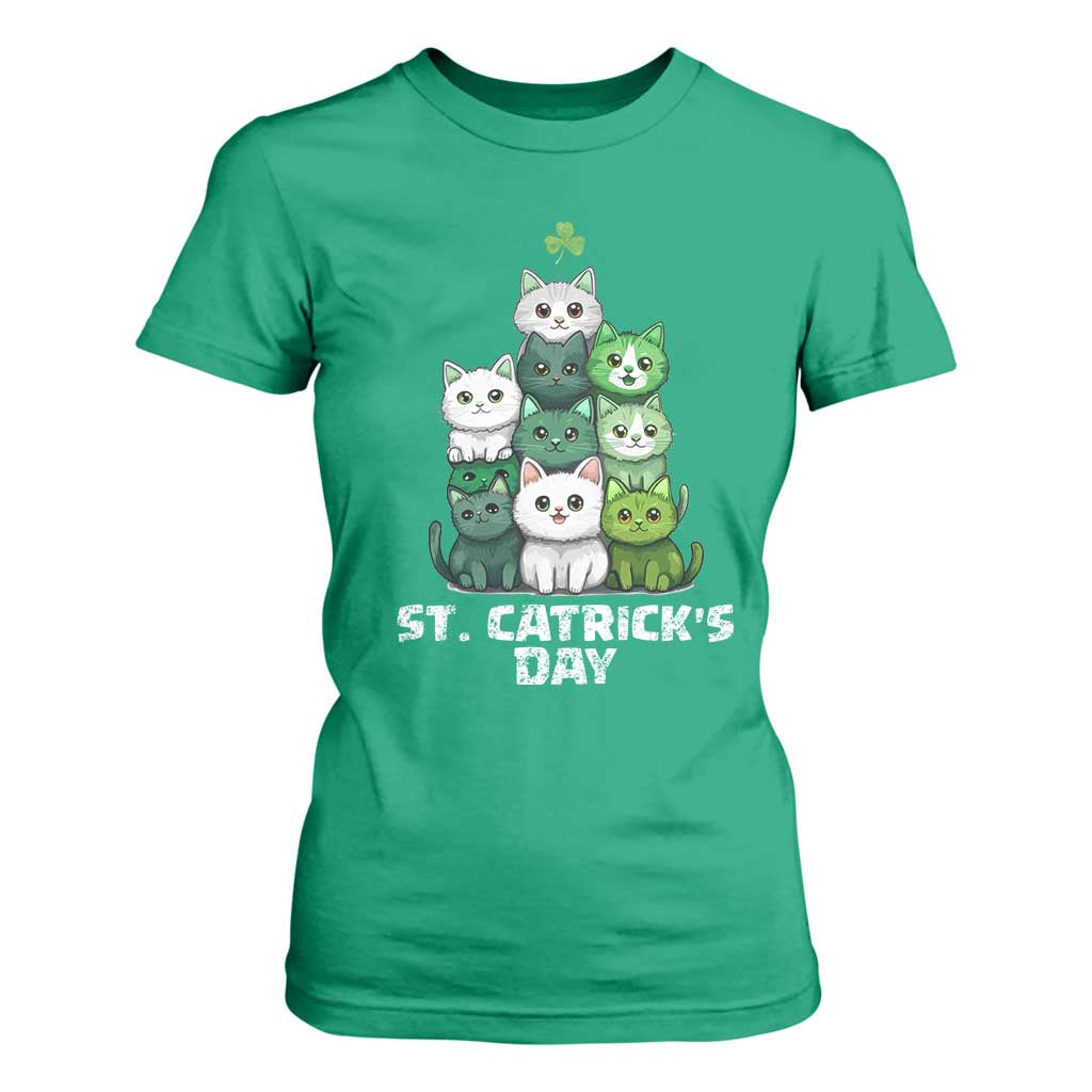 St. Patrick's Day Irish Cat T Shirt For Women Cute Cats Saint Pattys TS10 Irish Green Print Your Wear