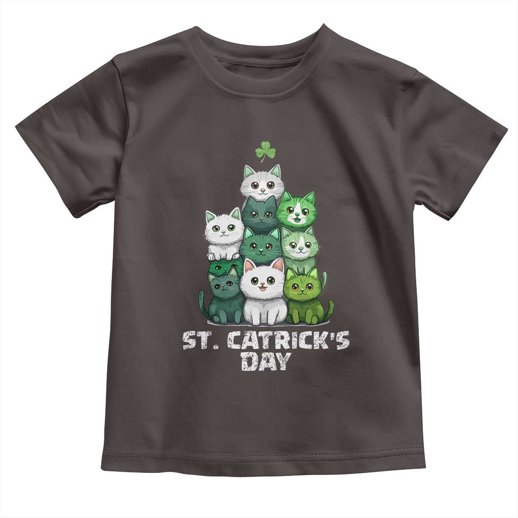 St. Patrick's Day Irish Cat Toddler T Shirt Cute Cats Saint Pattys TS10 Dark Chocolate Print Your Wear