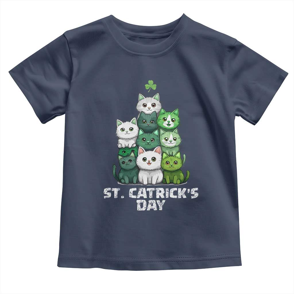 St. Patrick's Day Irish Cat Toddler T Shirt Cute Cats Saint Pattys TS10 Navy Print Your Wear