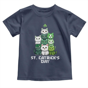 St. Patrick's Day Irish Cat Toddler T Shirt Cute Cats Saint Pattys TS10 Navy Print Your Wear