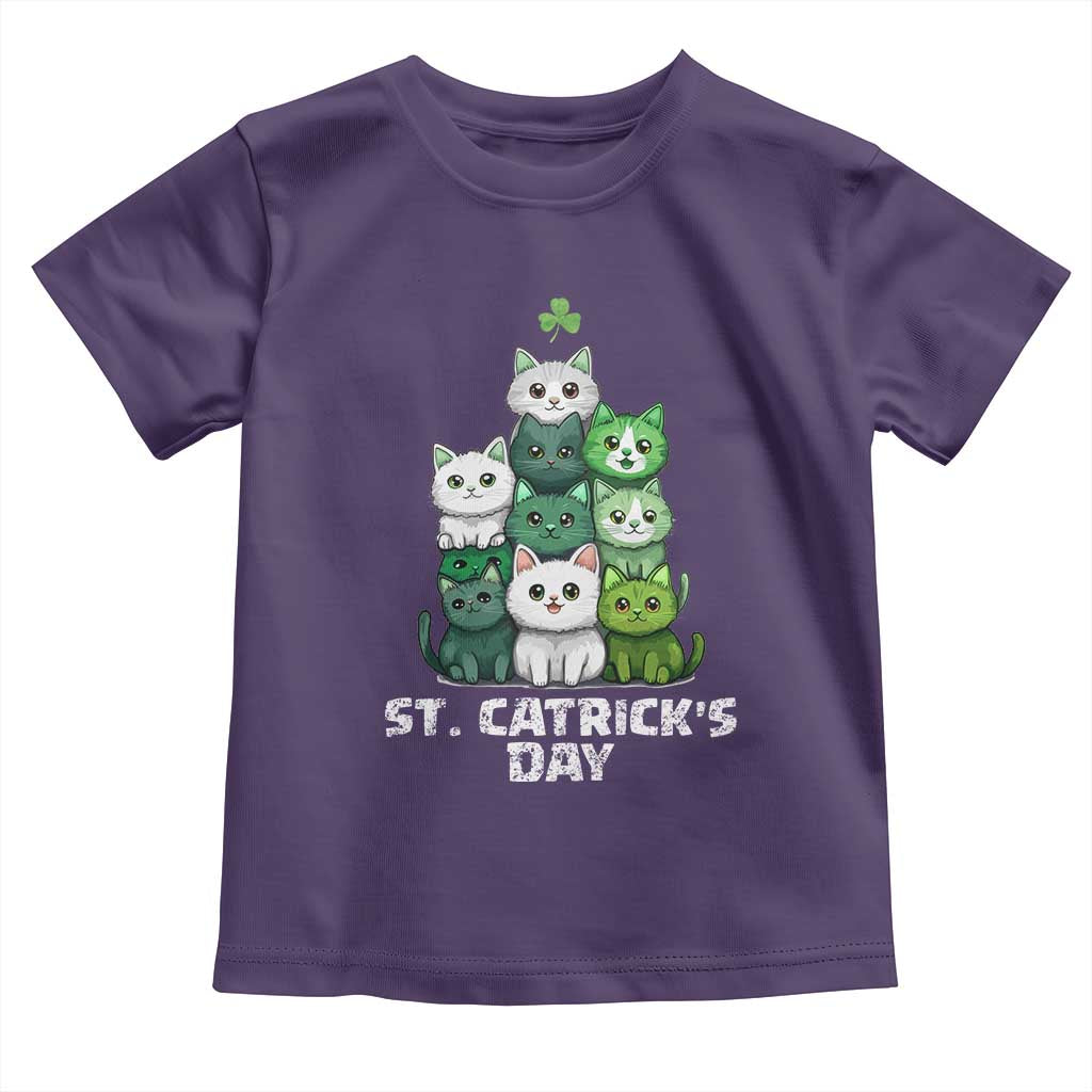 St. Patrick's Day Irish Cat Toddler T Shirt Cute Cats Saint Pattys TS10 Purple Print Your Wear